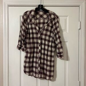 Plaid Button-Up Shirt